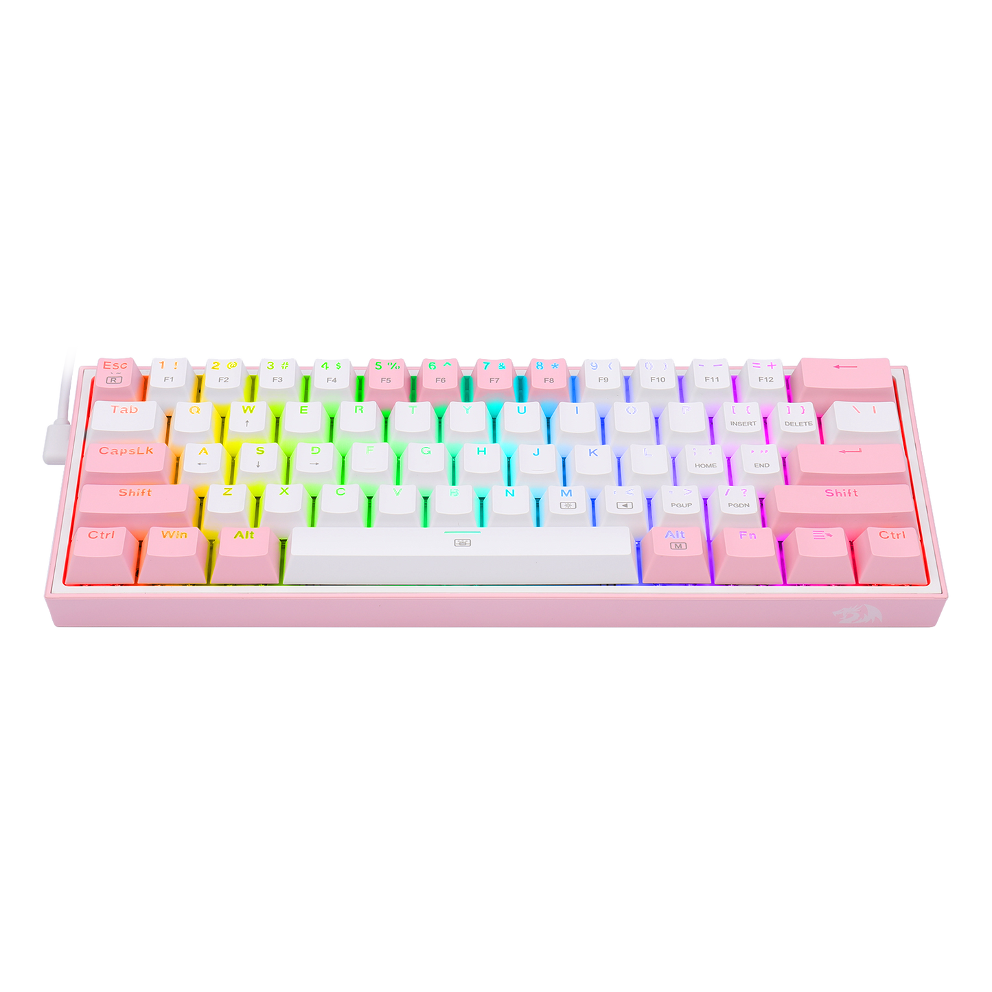 Klawiatura Redragon K617-RGB Fizz RGB White/Pink