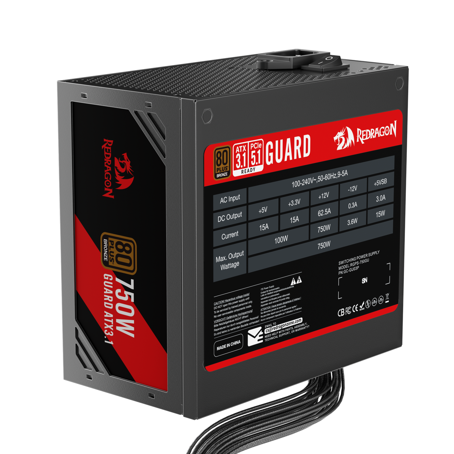 Zasilacz Redragon Guard GC-GU03P 750W 80 Plus Bronze ATX3.1