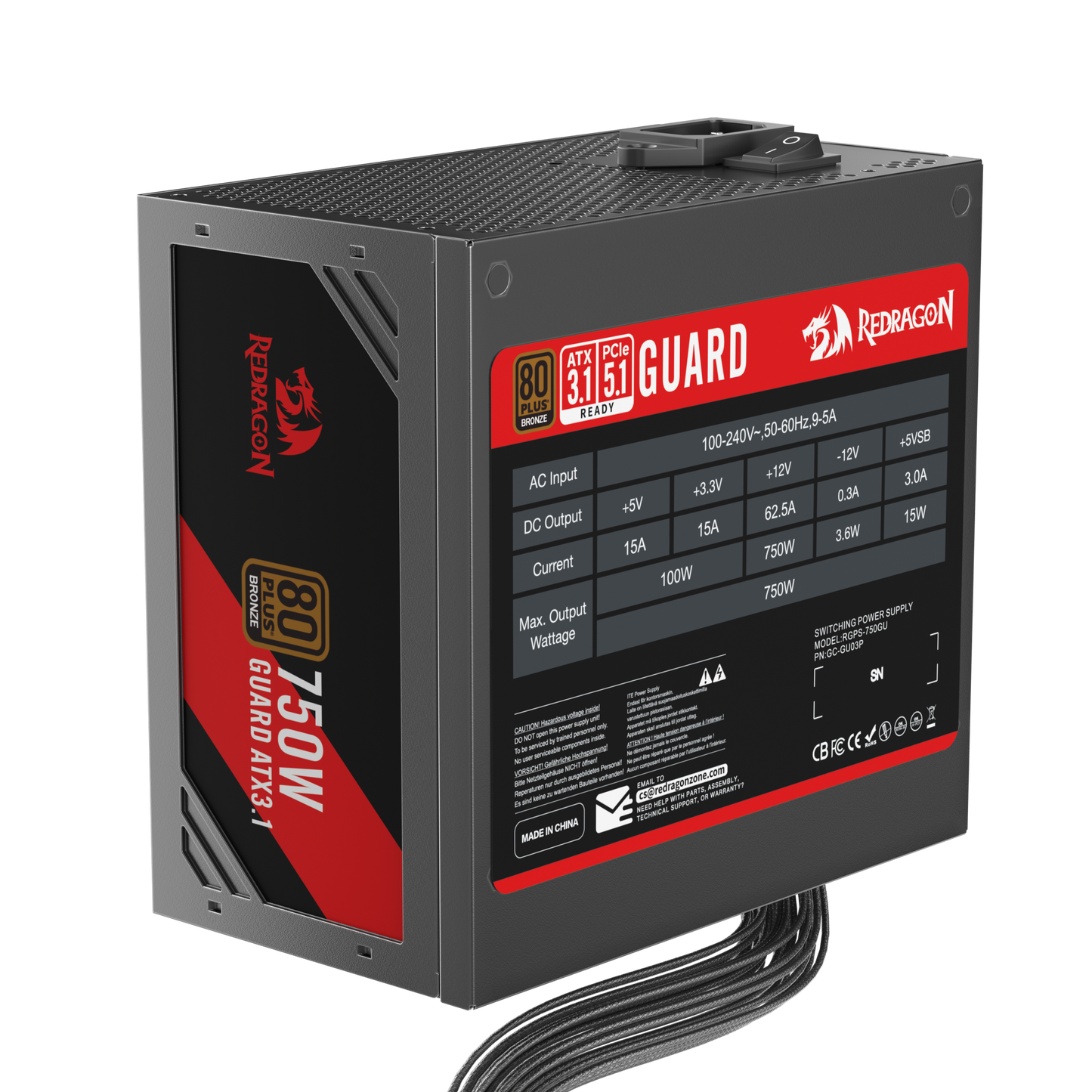 Zasilacz Redragon Guard GC-GU03P 750W 80 Plus Bronze ATX3.1