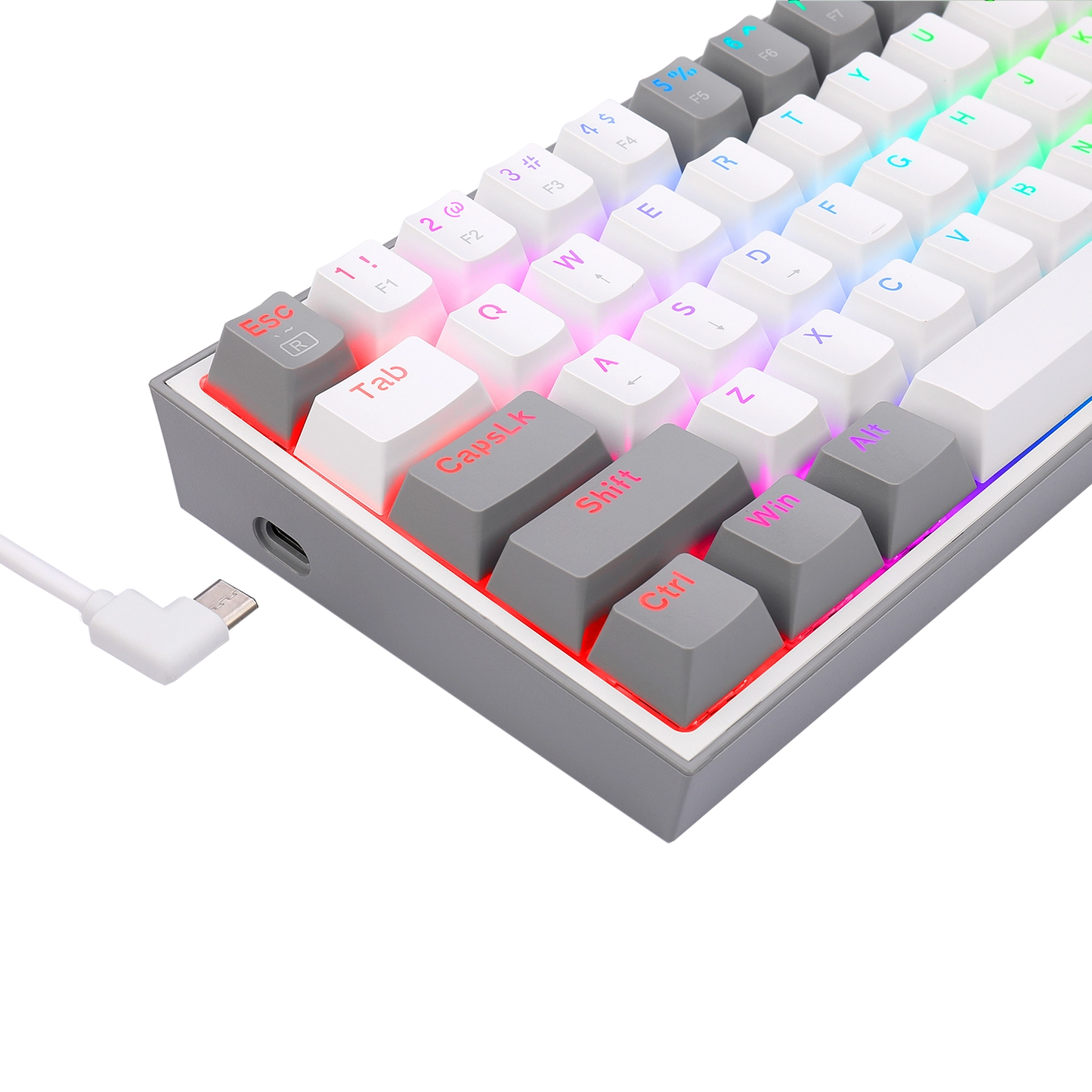 Klawiatura Redragon K617-RGB Fizz RGB White/Grey