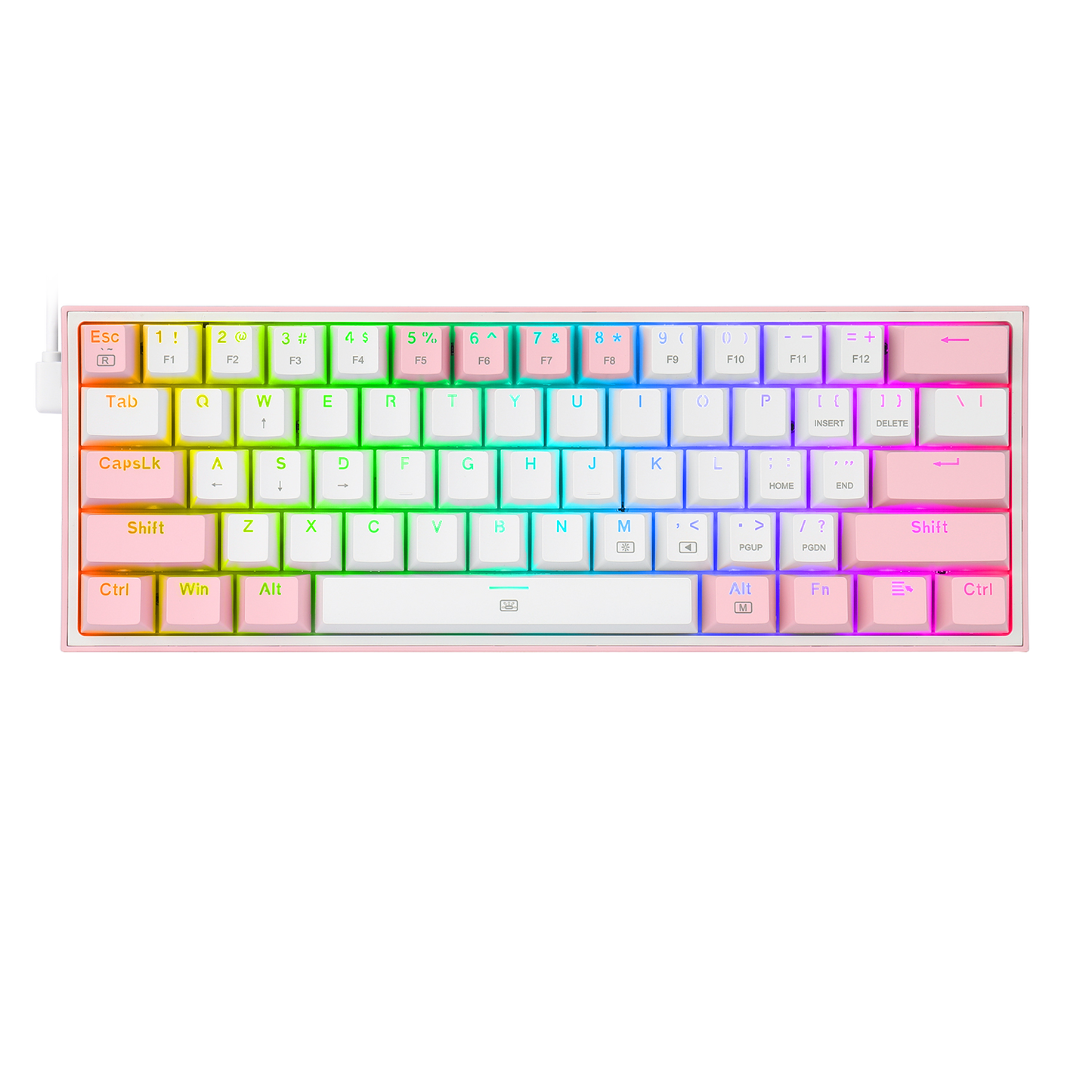 Klawiatura Redragon K617-RGB Fizz RGB White/Pink