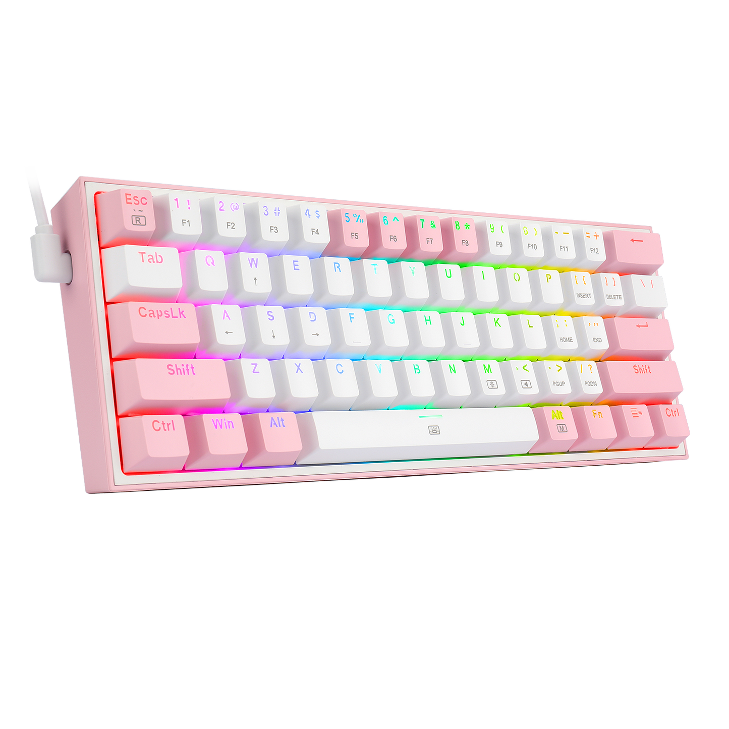 Klawiatura Redragon K617-RGB Fizz RGB White/Pink