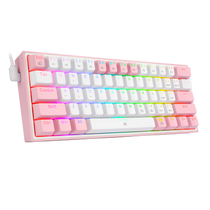 Klawiatura Redragon K617-RGB Fizz RGB White/Pink