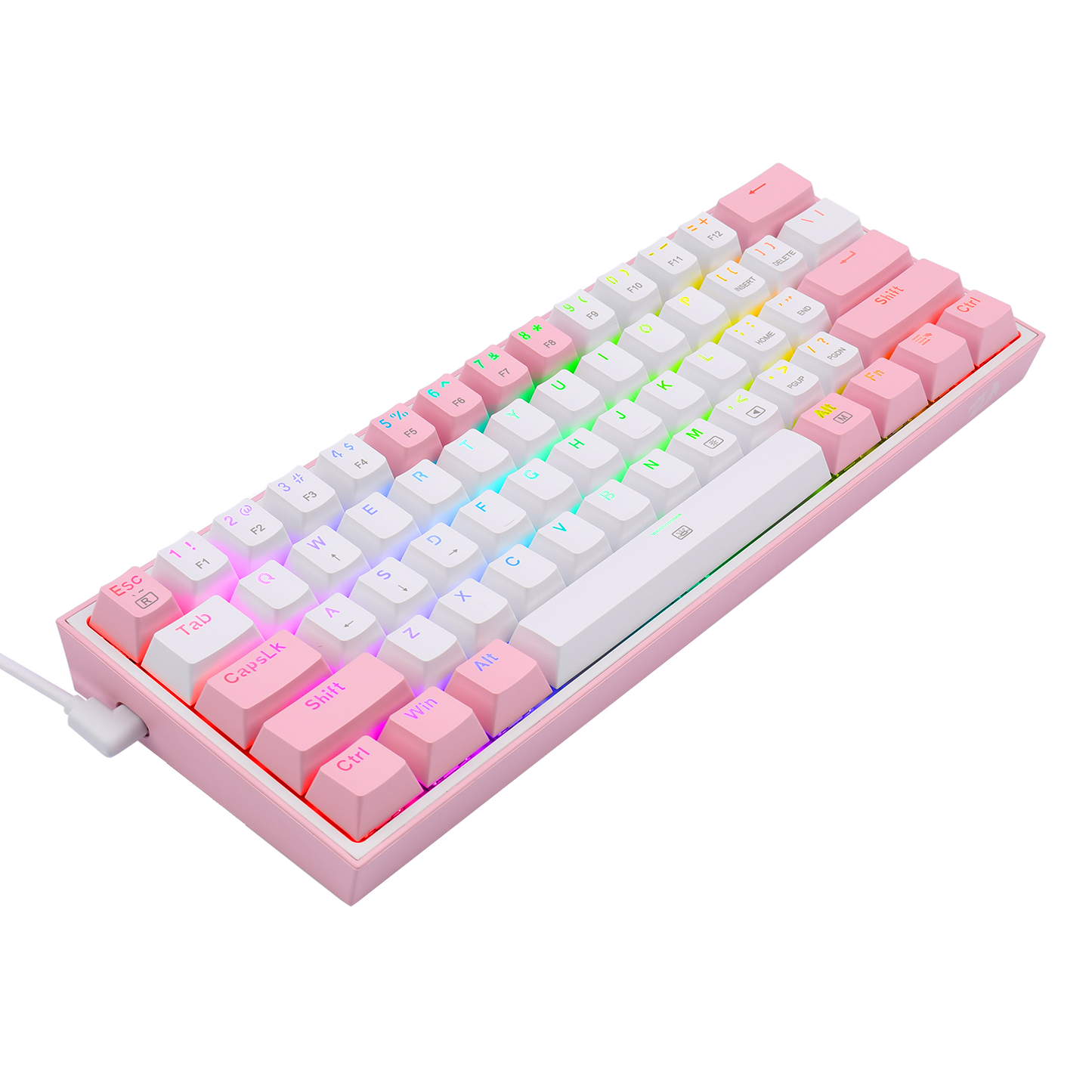 Klawiatura Redragon K617-RGB Fizz RGB White/Pink