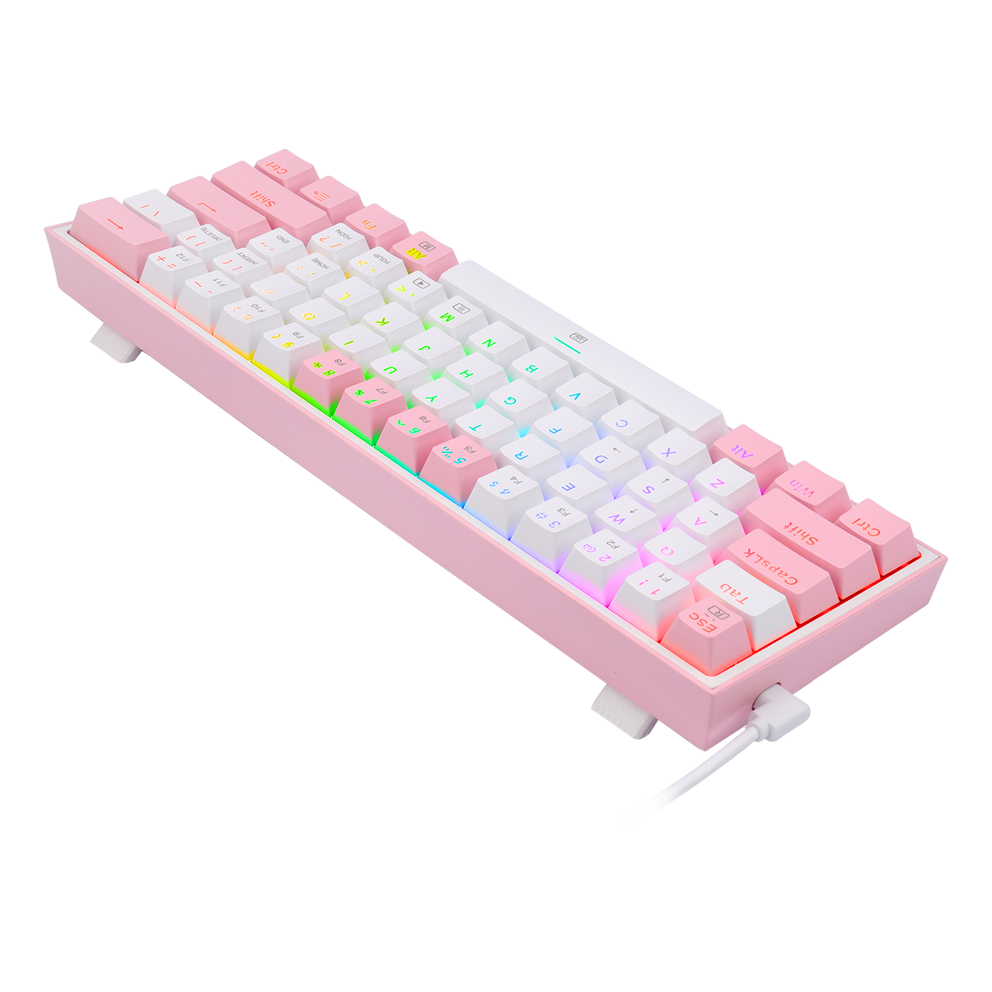 Klawiatura Redragon K617-RGB Fizz RGB White/Pink