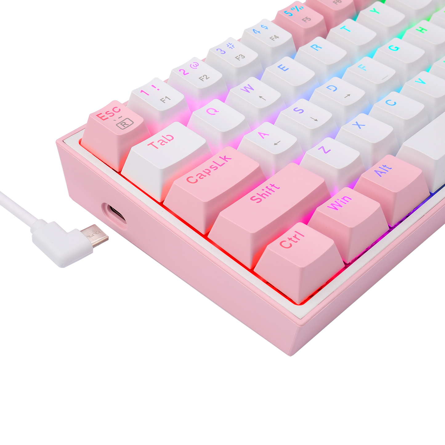 Klawiatura Redragon K617-RGB Fizz RGB White/Pink