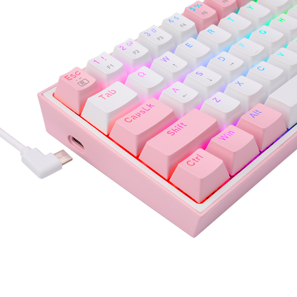 Klawiatura Redragon K617-RGB Fizz RGB White/Pink