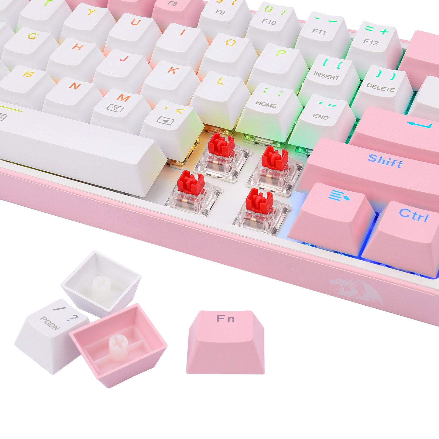 Klawiatura Redragon K617-RGB Fizz RGB White/Pink