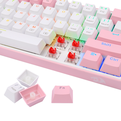 Klawiatura Redragon K617-RGB Fizz RGB White/Pink