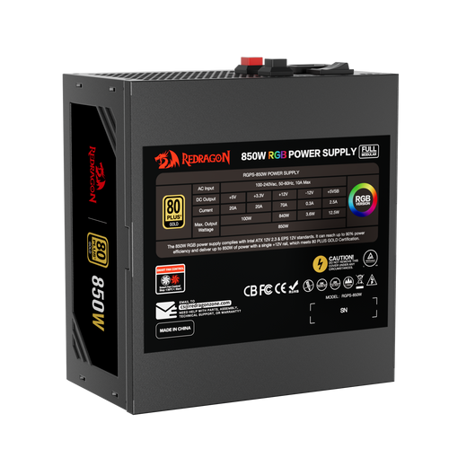 <h2>GC-PS007-1 – Zasilacz 850W z podświetleniem RGB</h2>