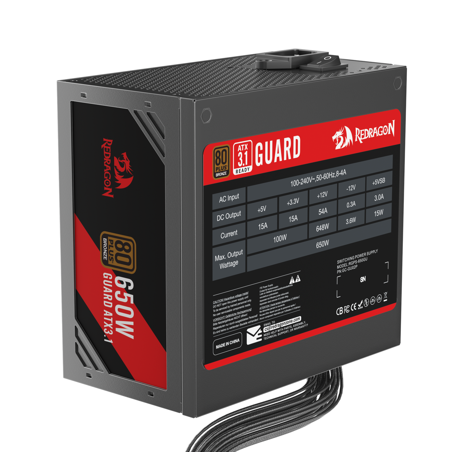 Zasilacz Redragon Guard GC-GU02P 650W 80 Plus Bronze ATX3.1
